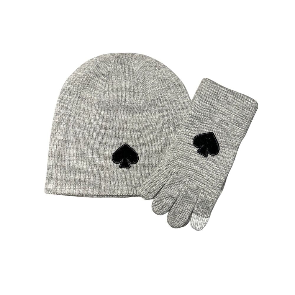 Kate Spade New York Flocked Beanie & Glove Set
